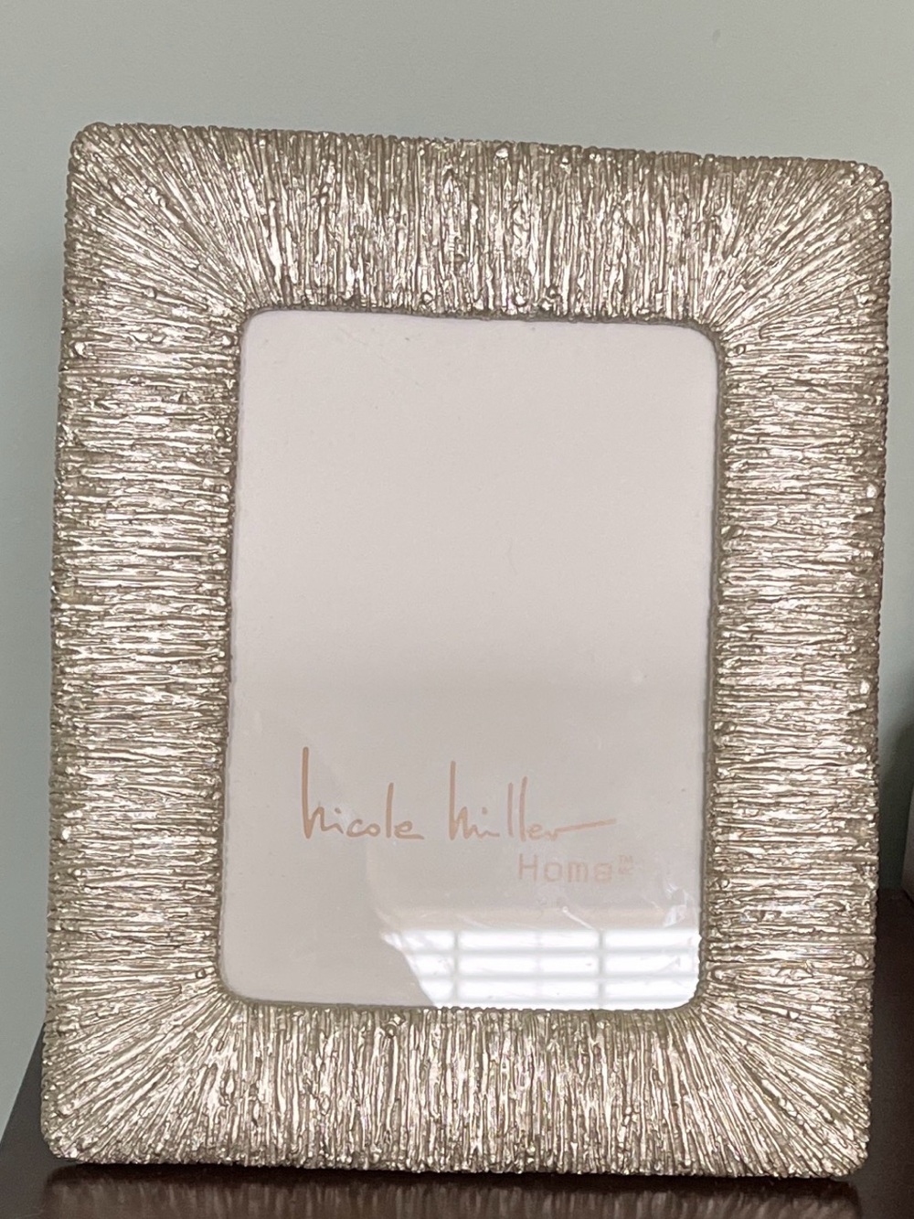 Nicole Miller Metallic Silver Textured Photo Frame 5x7